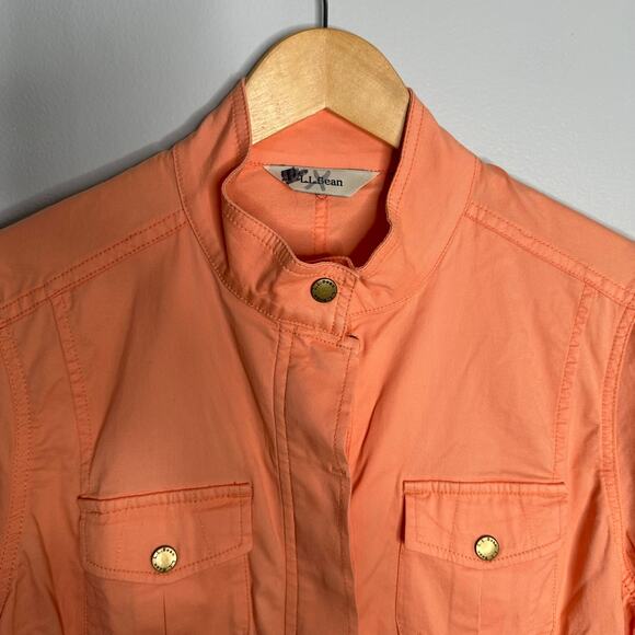 L.L Bean Women's Peach / Orange Utility Full Zip Lightweight Jacket Size Medium - Picture 4 of 9
